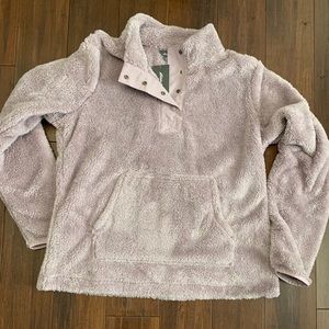 XL Purple Eddie Bauer pullover fleece snap neck